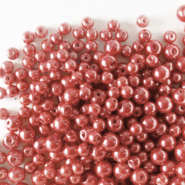 Glaswachsperlen Mix 4 - 8mm Apricot