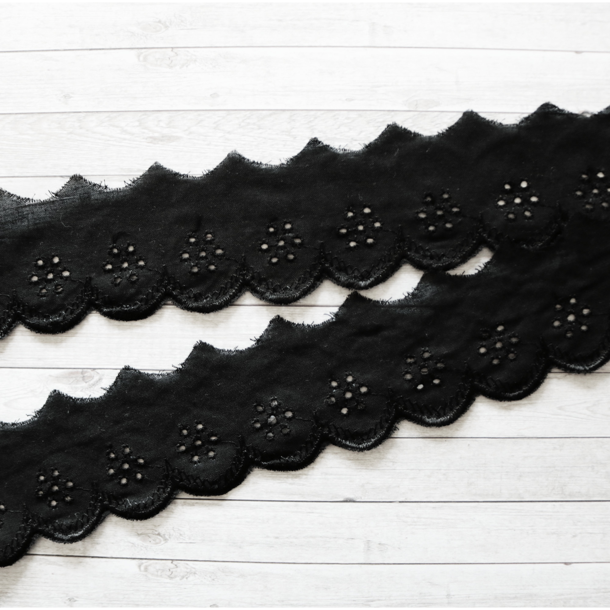Baumwollspitze schwarz 6cm | Spitzen &amp; Borten | Spitzen, Bänder ...