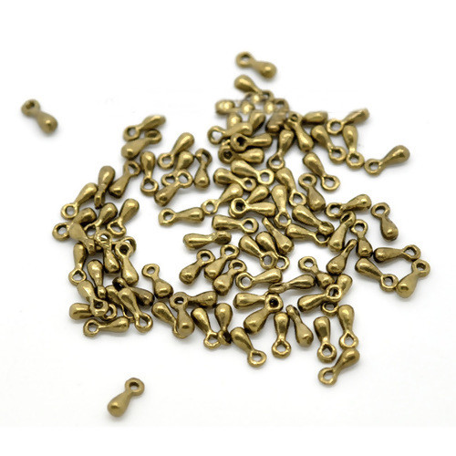 150 Mini Tropfenanhänger Altmessing