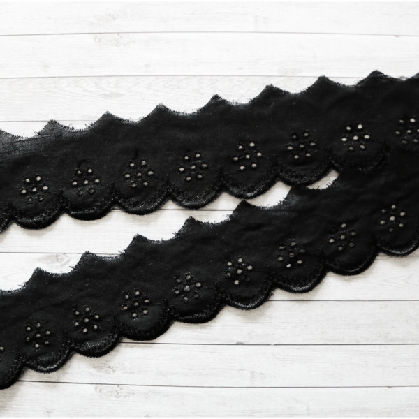 Baumwollspitze schwarz 6cm