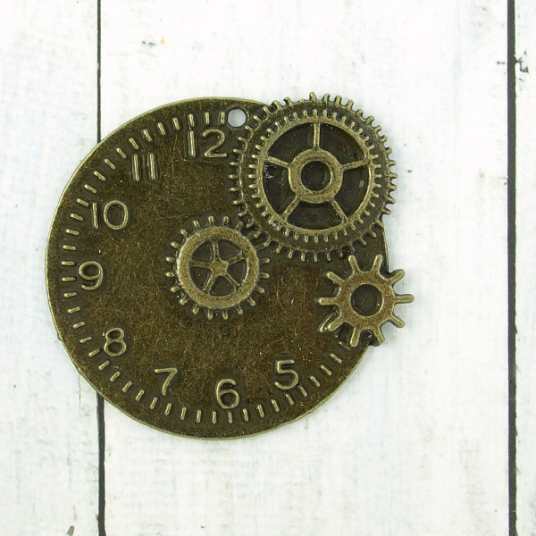 2x Anhänger Gear Clock Uhr