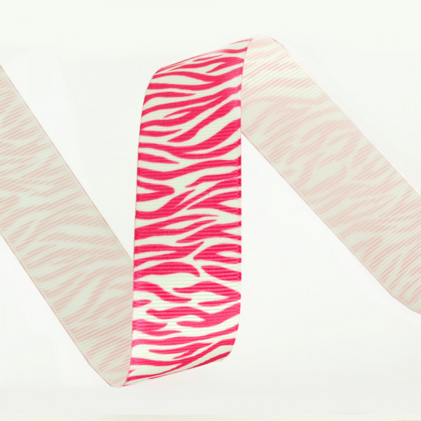 Ripsband Zebra schleife Pink Weiß 25mm kaufen