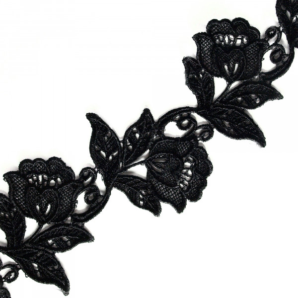 Borte Blüten Schwarz 8cm