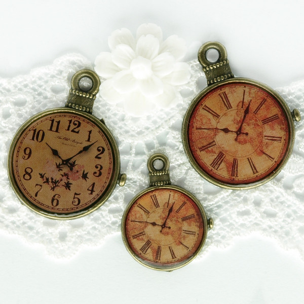 Anhänger Charm Uhr Schmuck basteln