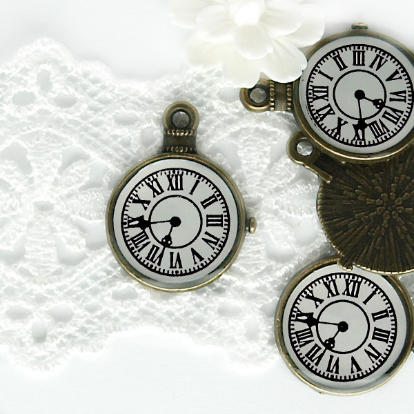 Anhänger Charm Uhr Schmuck basteln