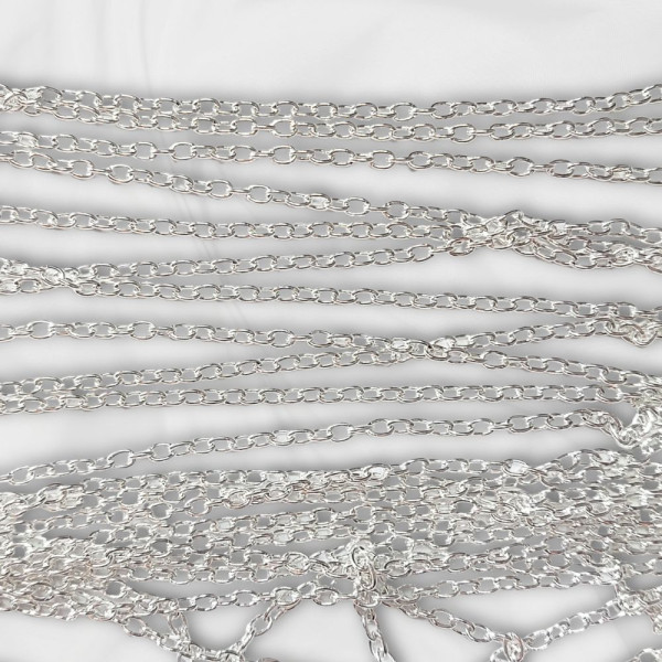 10m Kette Silberfarben 3x4mm