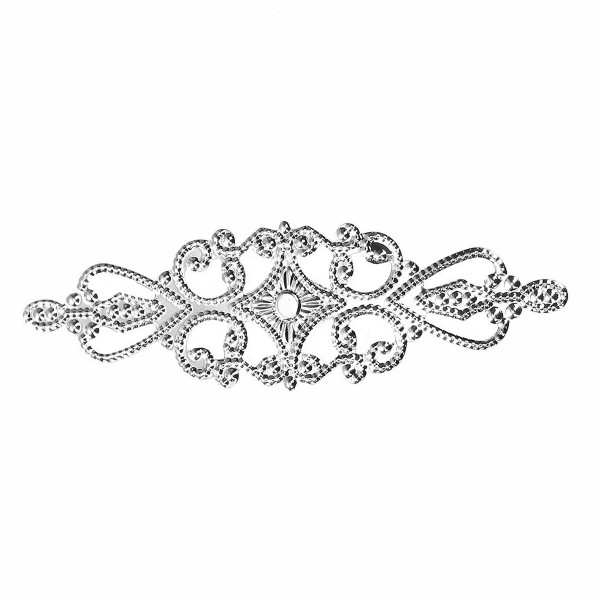 10 Biegsame Metallornamente 92mm Silberfarben