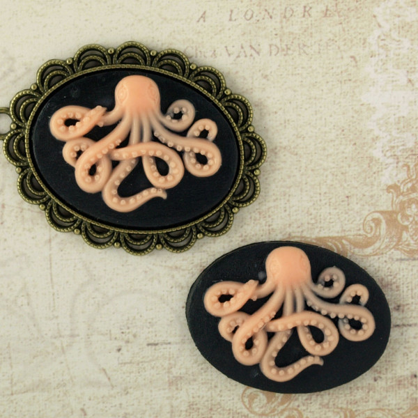 3x Kamee Octopus (L) Peach