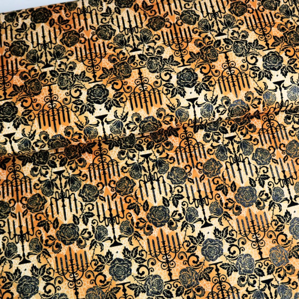 X Webstoff Glitzer Kerzen Orange