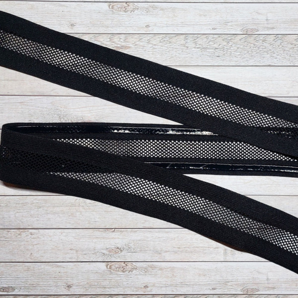 1m Netz Gummiband mit Silikonstreifen