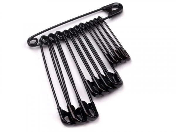 12 Sicherheitsnadeln schwarz