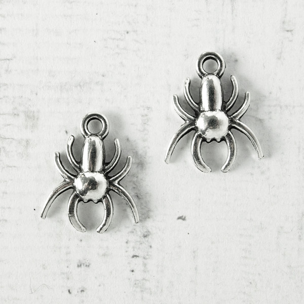Anhänger Mini Spinnen 14mm schmuck charms diy gothic basteln