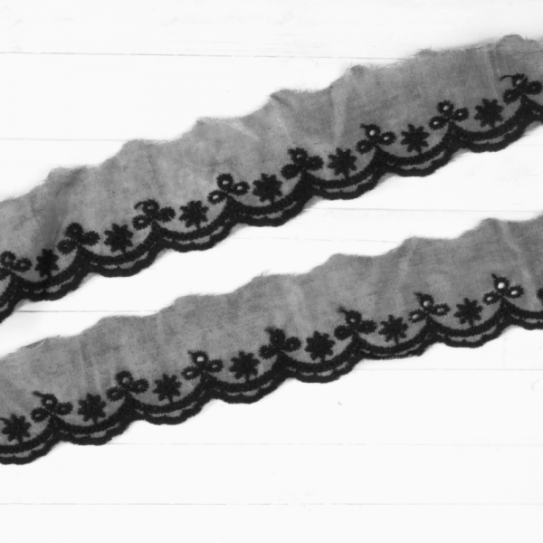 Spitze Grau Baumwolle 4cm