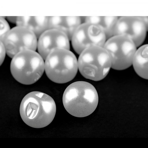 Knöpfe Perlen Design 10mm Weiß
