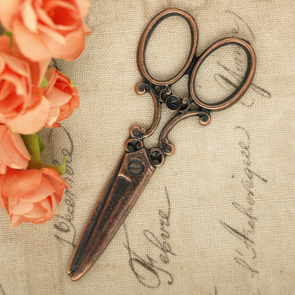 Schere, Anhänger, Nähen, Schmuck, Schneider, Material, Charm, Vintage, Kupfer