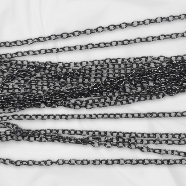 10m Kette Gunmetal Grey 3x4mm