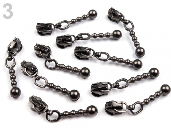 10x Reißverschluss Zipper Metall Schwarz