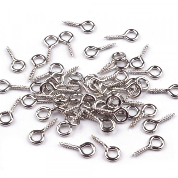 50er Pack 10mm Schraubösen / Schrauben Ösen Metall