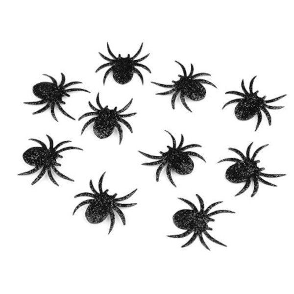 10x Spinnen Glitzer Patch zum Aufbügeln Klein