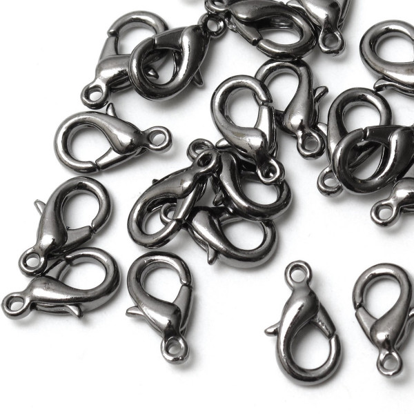 Karabiner Verschluss 12mm Schmuck Gunmetal Schwarz Grau