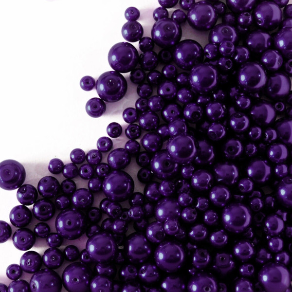 Glaswachsperlen Mix 4 - 12mm Violett
