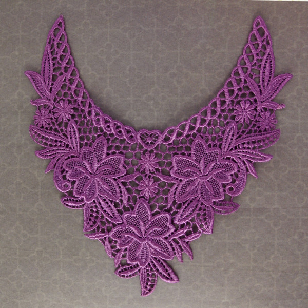 applikation material spitze stickerei krageneinsatz bunt lila violett kaufen