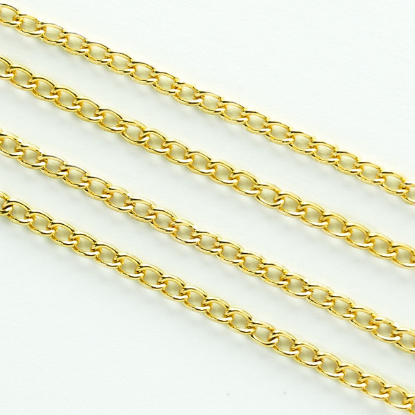 Kette Gold Schmuck 3mm nickelfrei Gliederkette