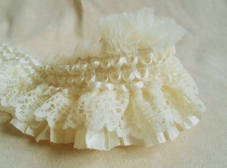 Rüschen Borte 7,8cm creme