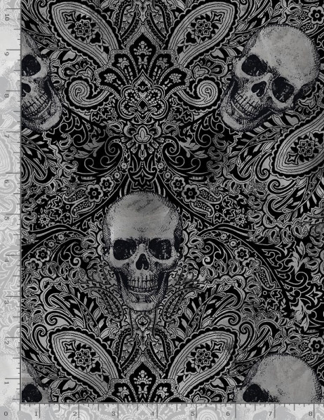 Baumwollstoff Lace Skulls Spitze