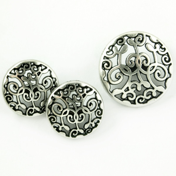 Knopf Metall Ornamente Silber kaufen
