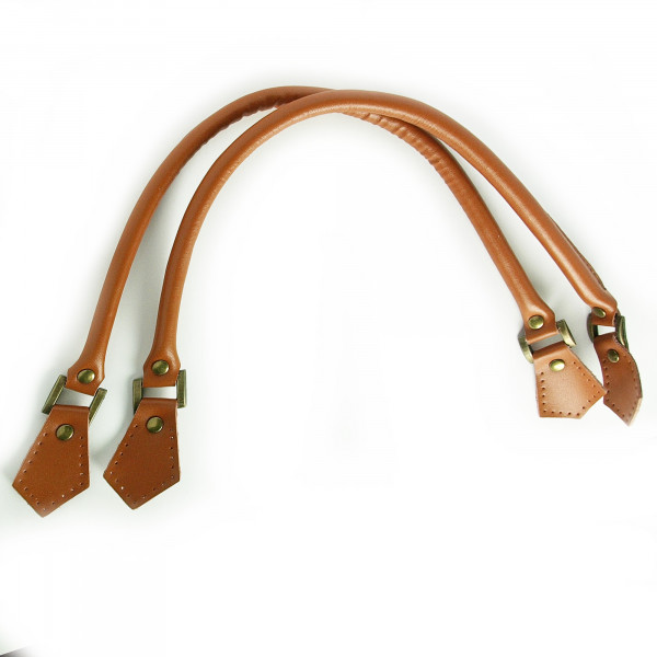 2 Taschengriffe Leder Hellbraun