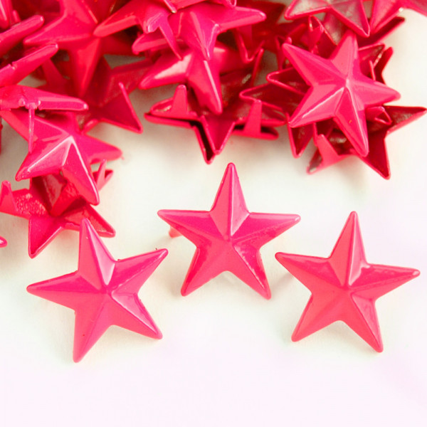 Nieten Stern neon pink 15mm 50 100 Textil verzieren