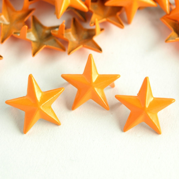 Nieten Stern neon orange 15mm 50 100 Textil verzieren