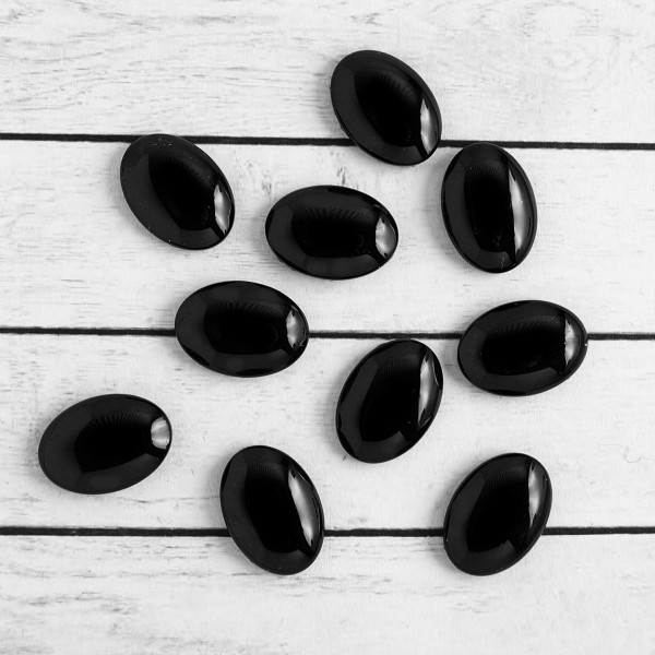 10 Cabochons (S) 13x18mm schwarz