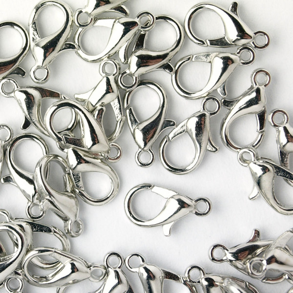 10 Karabiner Silberfarben (dunkel)