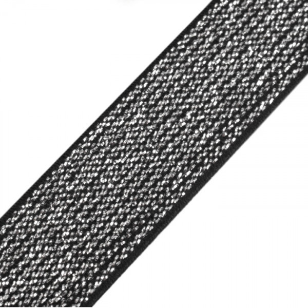 1m Gummiband 20mm Metallic