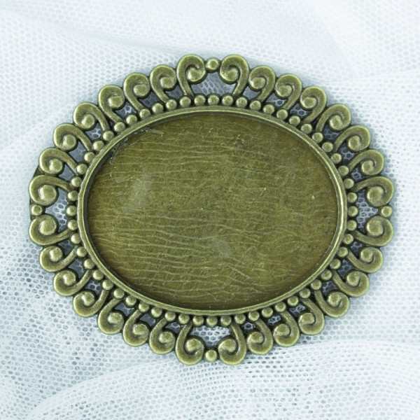 Fassung (L) Kamee Quer Altmessing