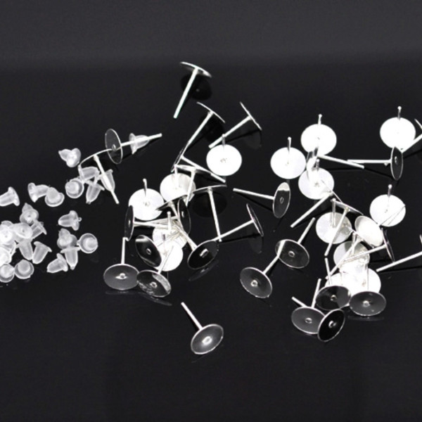 500 Ohrstecker Versilbert 12x8mm