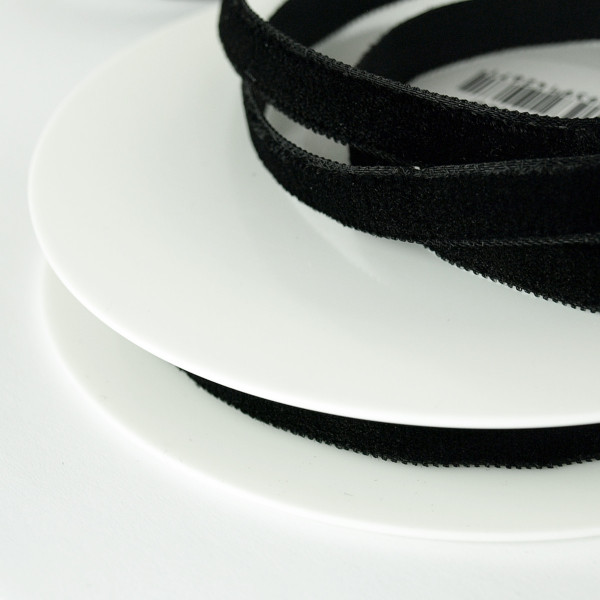 Samtband schwarz Rolle 5m