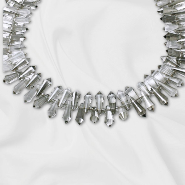 10 Kristall Perlen 15*6mm Grau