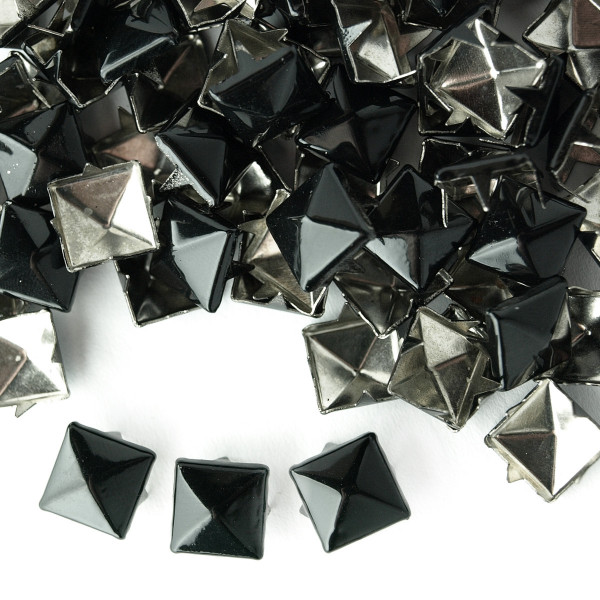 Nieten Pyramidennieten Schwarz 8mm Mengenrabatt 50 100