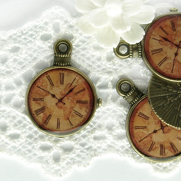Anhänger Charm Uhr Schmuck basteln