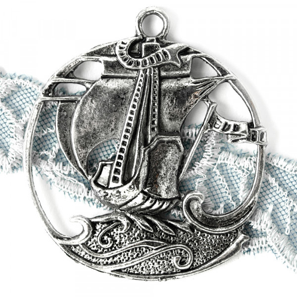 ANhänger segelschiff boot nautisch rund silber 40mm kaufen schmuck