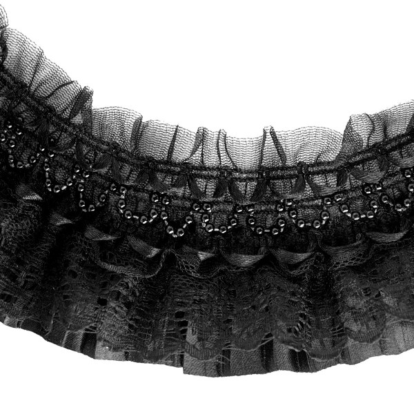 Rüschenborte Spitze Satin Perlen DIY Gothic Lolita