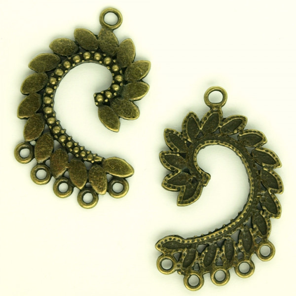 Schmuckteiler "Blätter" Altmessing