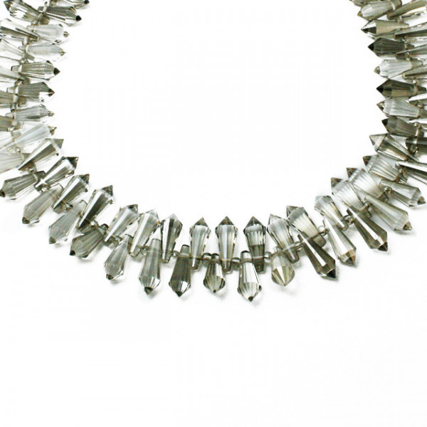 Kristall Perlen 15*6mm Grau