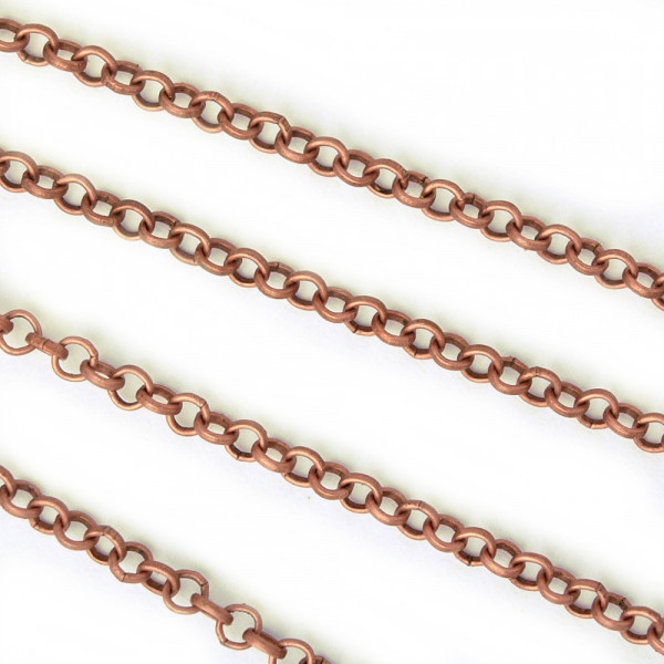 Kette Kupfer 3mm Jasseronkette Meter