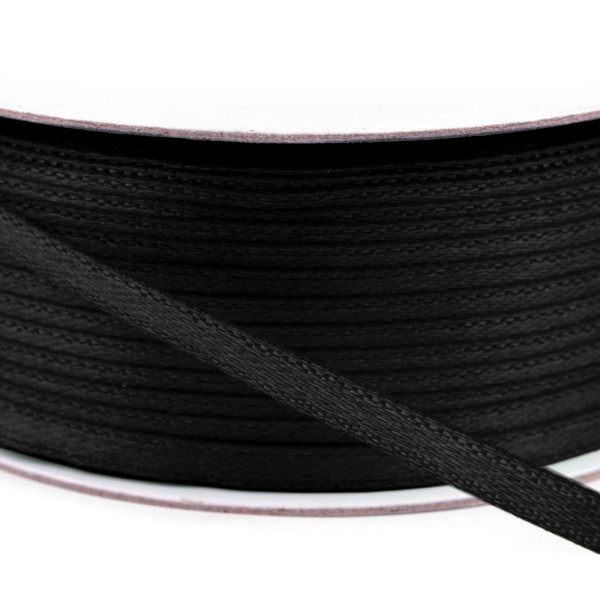 100m Rolle Satinband schwarz 3mm