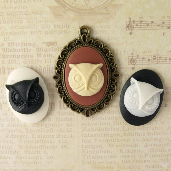 Kamee Cabochon Eule 18x25 mm