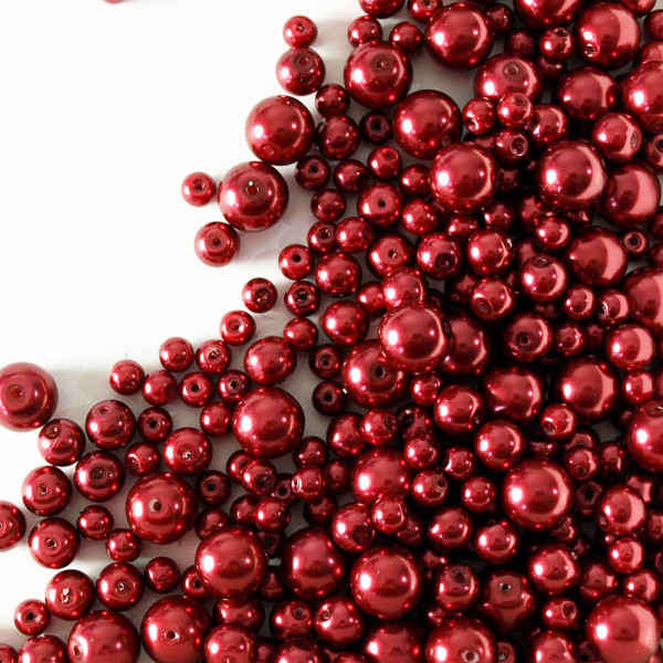Glaswachsperlen Mix 4 - 12mm Rot